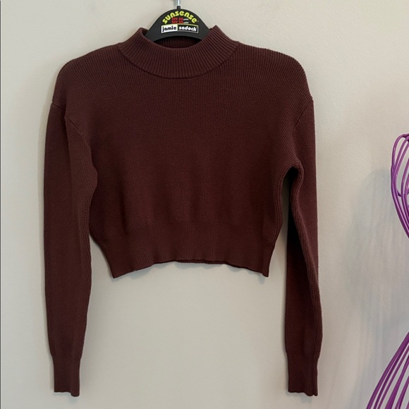 La Hearts Sweaters - La Hearts Chocolate Ribbed Knit Top